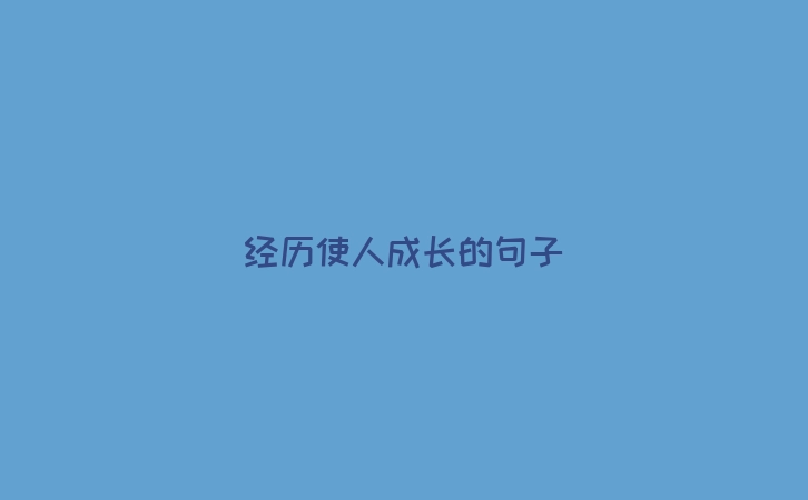 经历使人成长的句子
