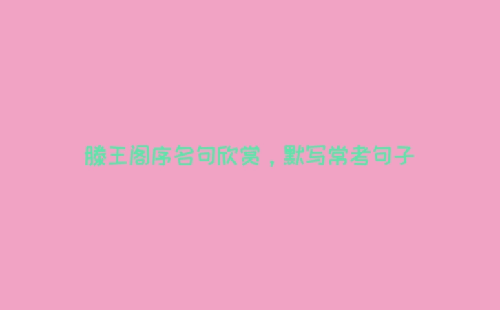 滕王阁序名句欣赏，默写常考句子
