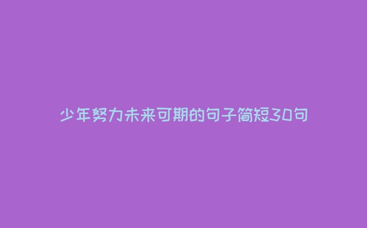 少年努力未来可期的句子简短30句