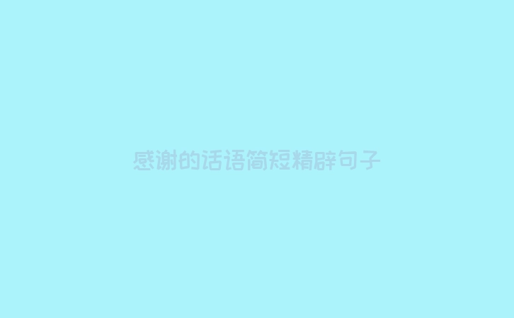 感谢的话语简短精辟句子