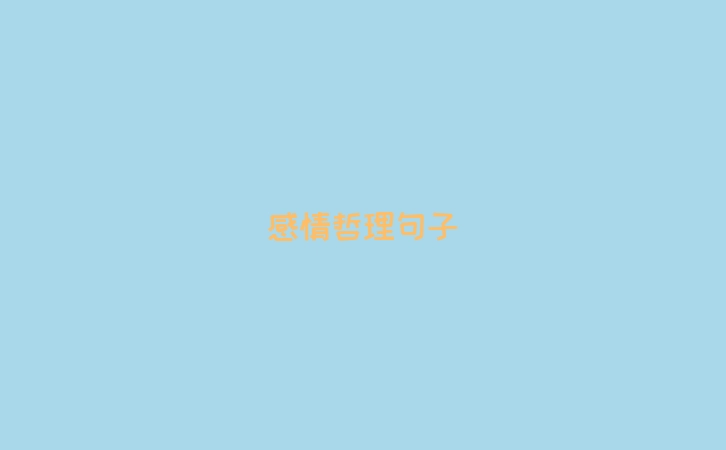 感情哲理句子