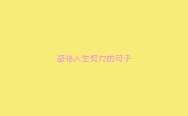 感悟人生努力的句子