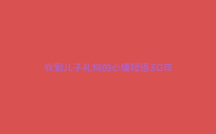收到儿子礼物的心情短语30句