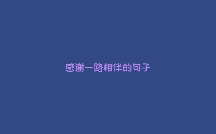 感谢一路相伴的句子