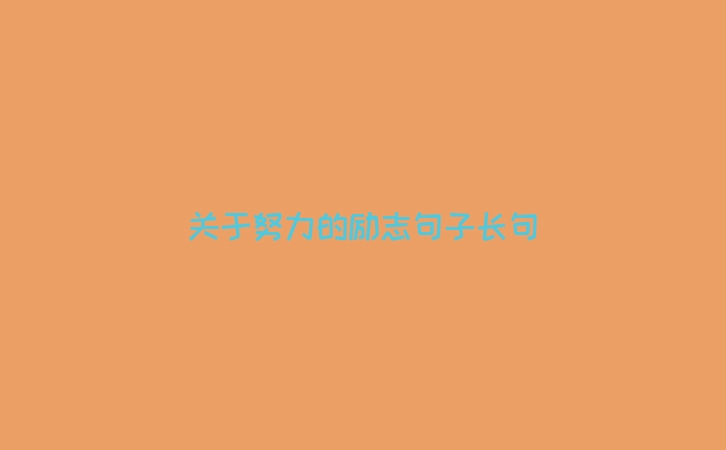关于努力的励志句子长句