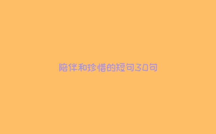 陪伴和珍惜的短句30句