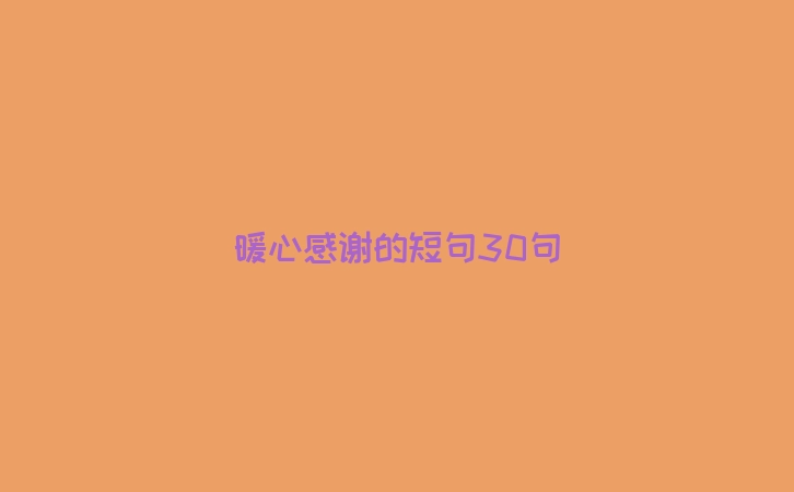 暖心感谢的短句30句