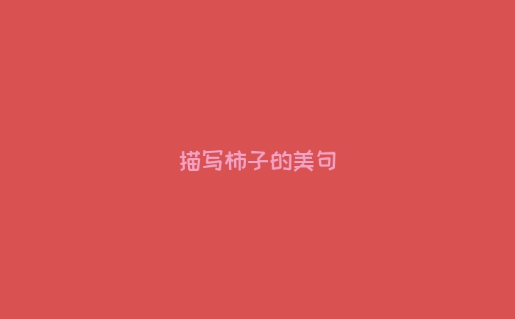描写柿子的美句