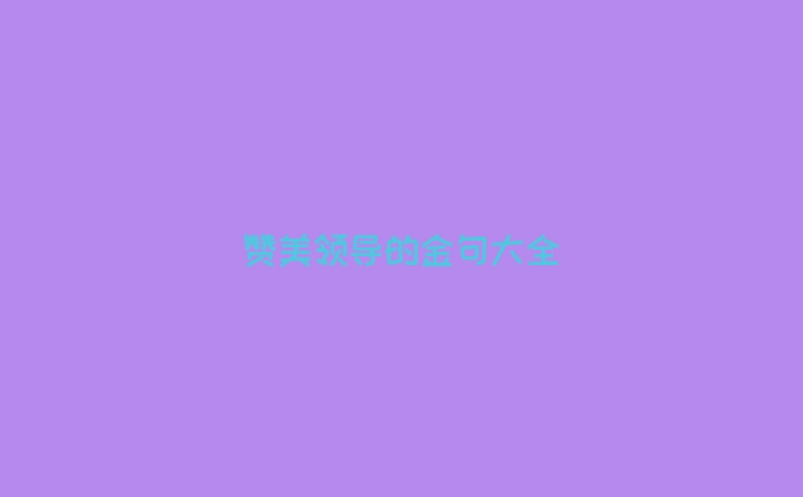 赞美领导的金句大全