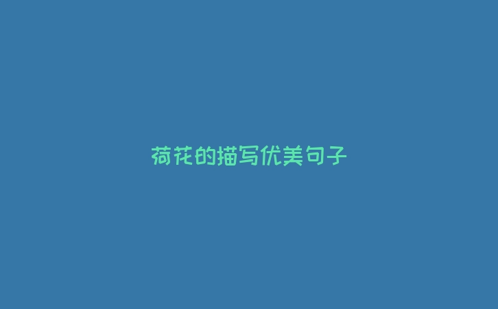 荷花的描写优美句子