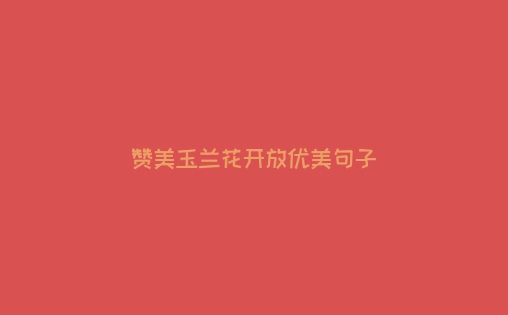 赞美玉兰花开放优美句子