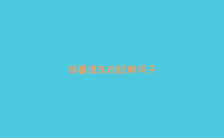 恭喜提车的经典句子